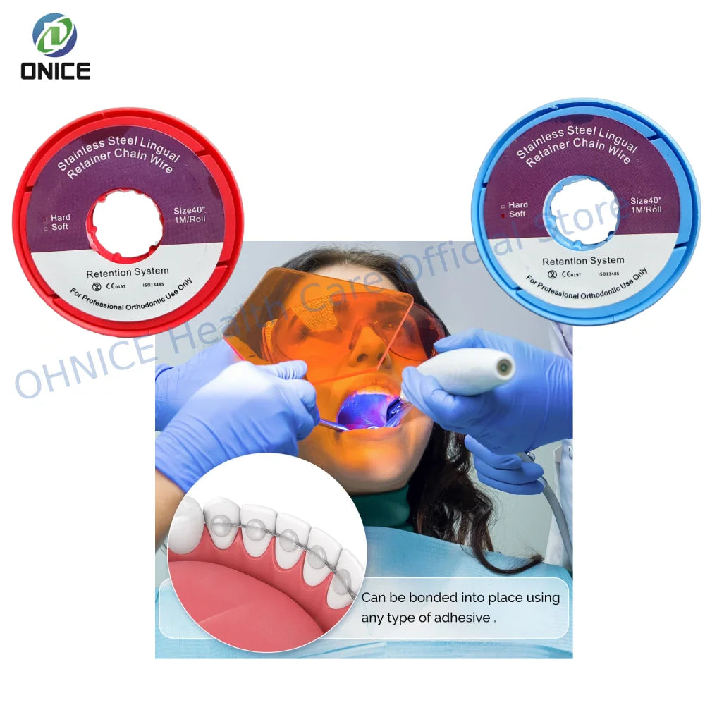 Orthodontic Retainer Chain Wire - 1m Stainless Steel Spool for Post-Braces Dental Retention
