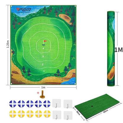 PGM DJD040 Indoor Mini Golf Training Aid – Suspended Dartboard Practice Hitting Mat for Indoor & Outdoor Golf Practice