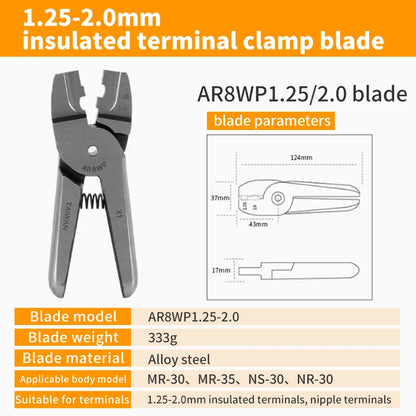 MR-30 Pneumatic Crimping Pliers Cutter Head - Air Shears Tool Part for AR8WP, A8WP3 & A8WP Terminals