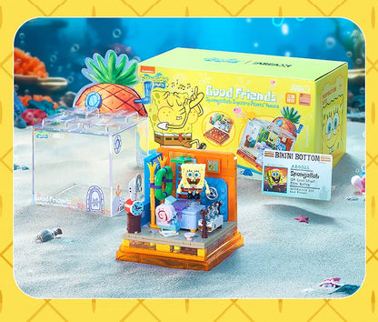 Spongebob Building Blocks Set — Patrick Star, Krusty Krab & Squidward Tentacles Desktop Model Toy for Kids & Gifts