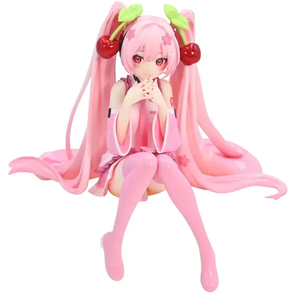 Hatsune Miku Anime Figure – Pink Dress PVC Action Model, Cherry Blossom Collectible Toy & Gift