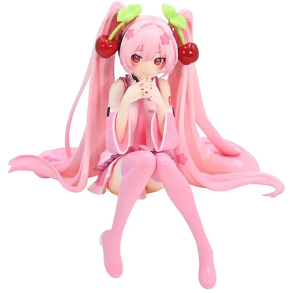 Hatsune Miku Anime Figure – Pink Dress PVC Action Model, Cherry Blossom Collectible Toy & Gift