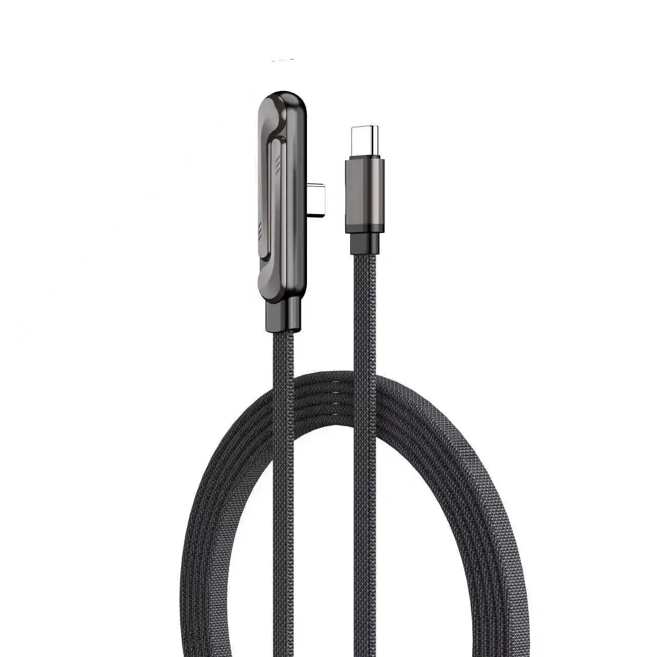 240W 2-in-1 USB-C Fast Charging Cable with Foldable Stand – Type-C Data & Desktop Holder Cord for iPhone 17/16