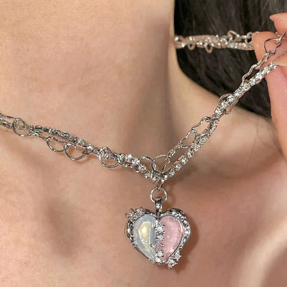 Women’s Crystal Zircon Cross Necklace - Trendy Chain Choker Pendant Jewelry for Party and Gift Style