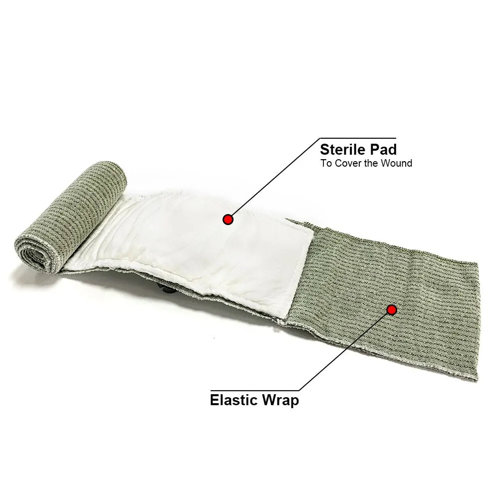 4/6 Inch Israeli Emergency Bandage - Tactical Combat Wound Dressing, IFAK Compression Trauma First Aid for Military Use