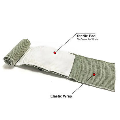 4/6 Inch Israeli Emergency Bandage - Tactical Combat Wound Dressing, IFAK Compression Trauma First Aid for Military Use