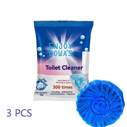 Automatic Toilet Bowl Cleaner Tablets - Long-Lasting Blue Bubble Deodorizer for Tank Freshness and Stain Removal