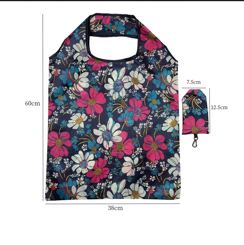 Fashionable Foldable Shopping Bag - Eco-Friendly, Large Capacity Tote with Convenient Folding Pouch for Travel and Groceries