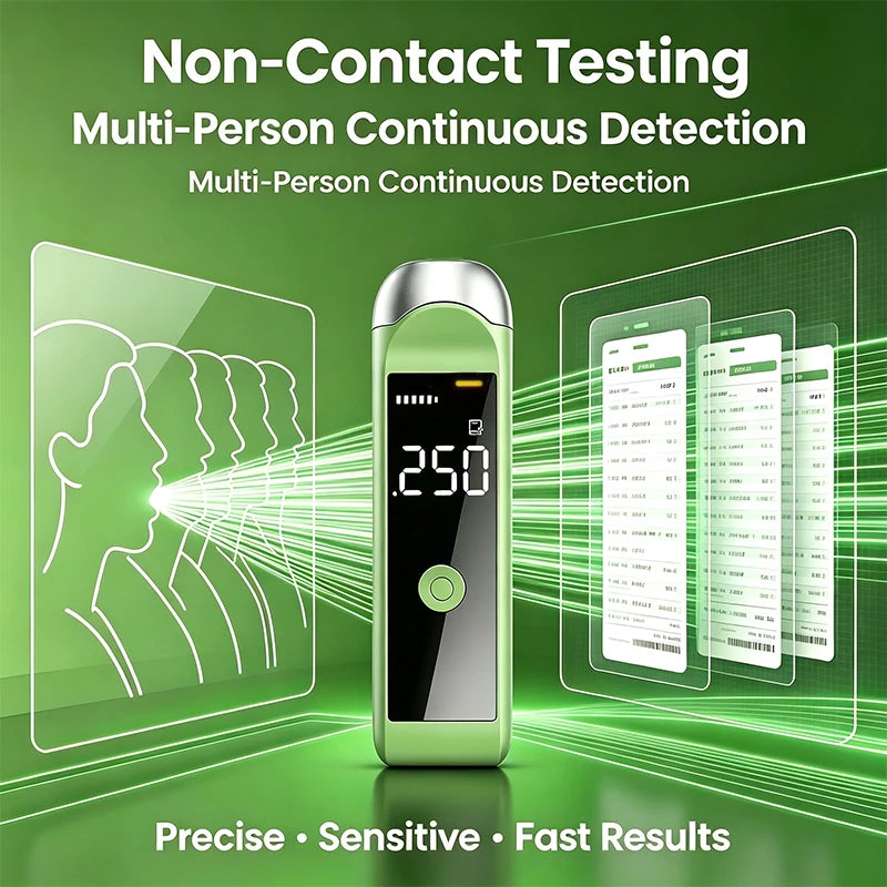 Portable Rechargeable Breathalyzer - Personal Alcohol Tester for Home, Family and Driver Use