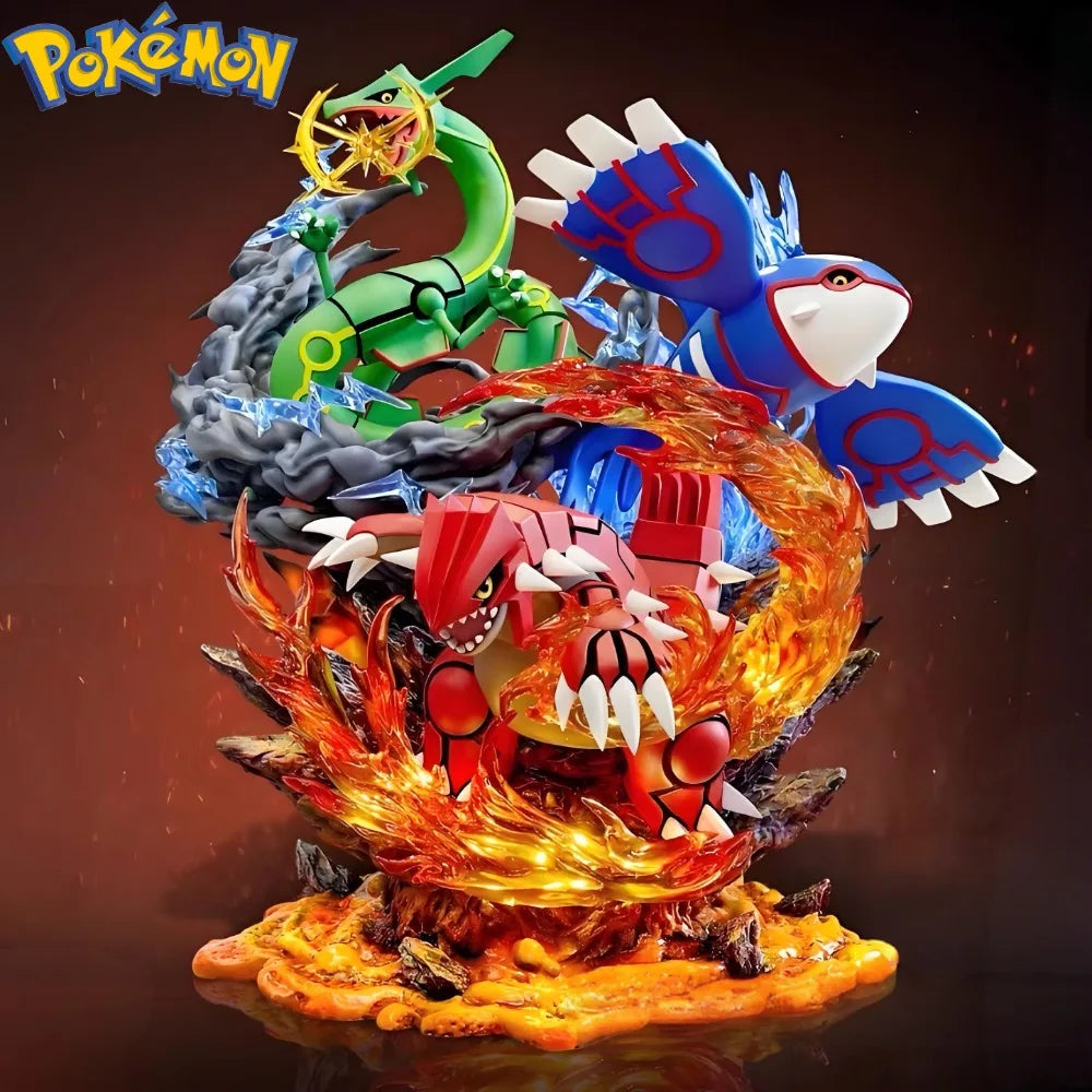 35cm Pokémon Anime Figures – Groudon, Kyogre & Rayquaza PVC Action Toys, Collectible Model for Kids’ Gifts