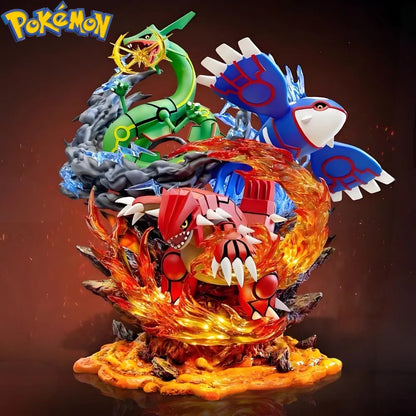 35cm Pokémon Anime Figures – Groudon, Kyogre & Rayquaza PVC Action Toys, Collectible Model for Kids’ Gifts