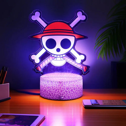 One Piece Luffy & Zoro Action Figures — 3D PVC Anime Lamp, LED Night Light Collectible Toy, Christmas Gift for Kids