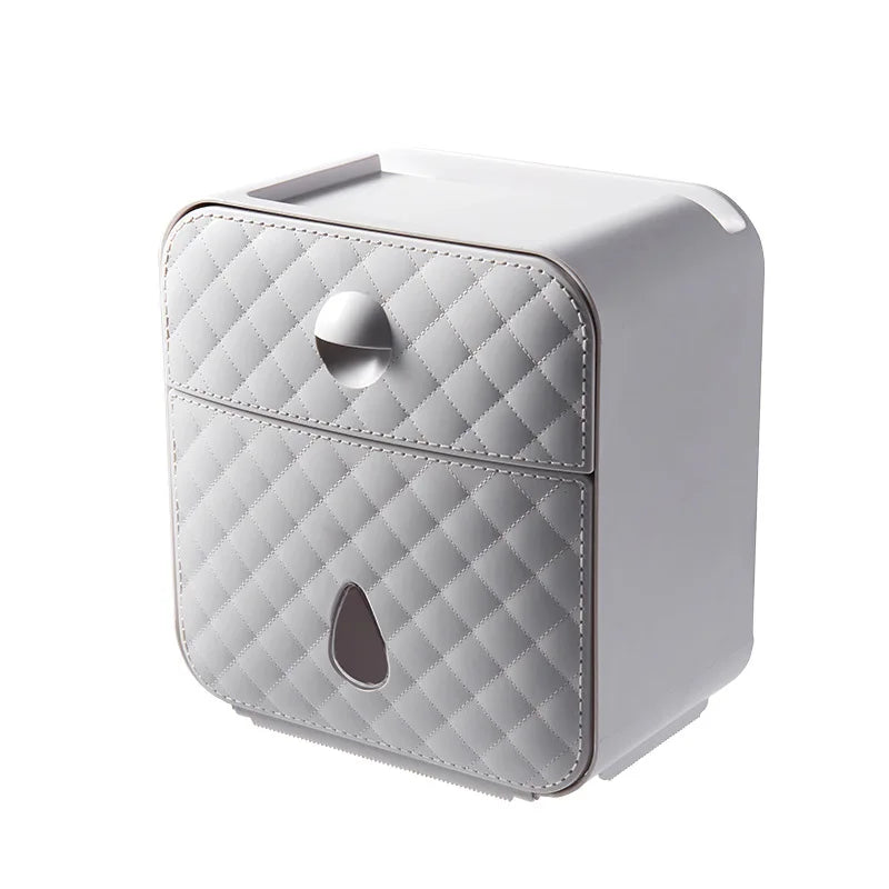 Portable Toilet Paper Holder - Wall-Mounted Bathroom Tissue Dispenser & Storage Box