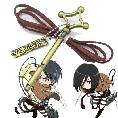 Attack on Titan Eren Jaeger Basement Key Necklace - Anime Cosplay Pendant Jewelry for Fans Men and Women