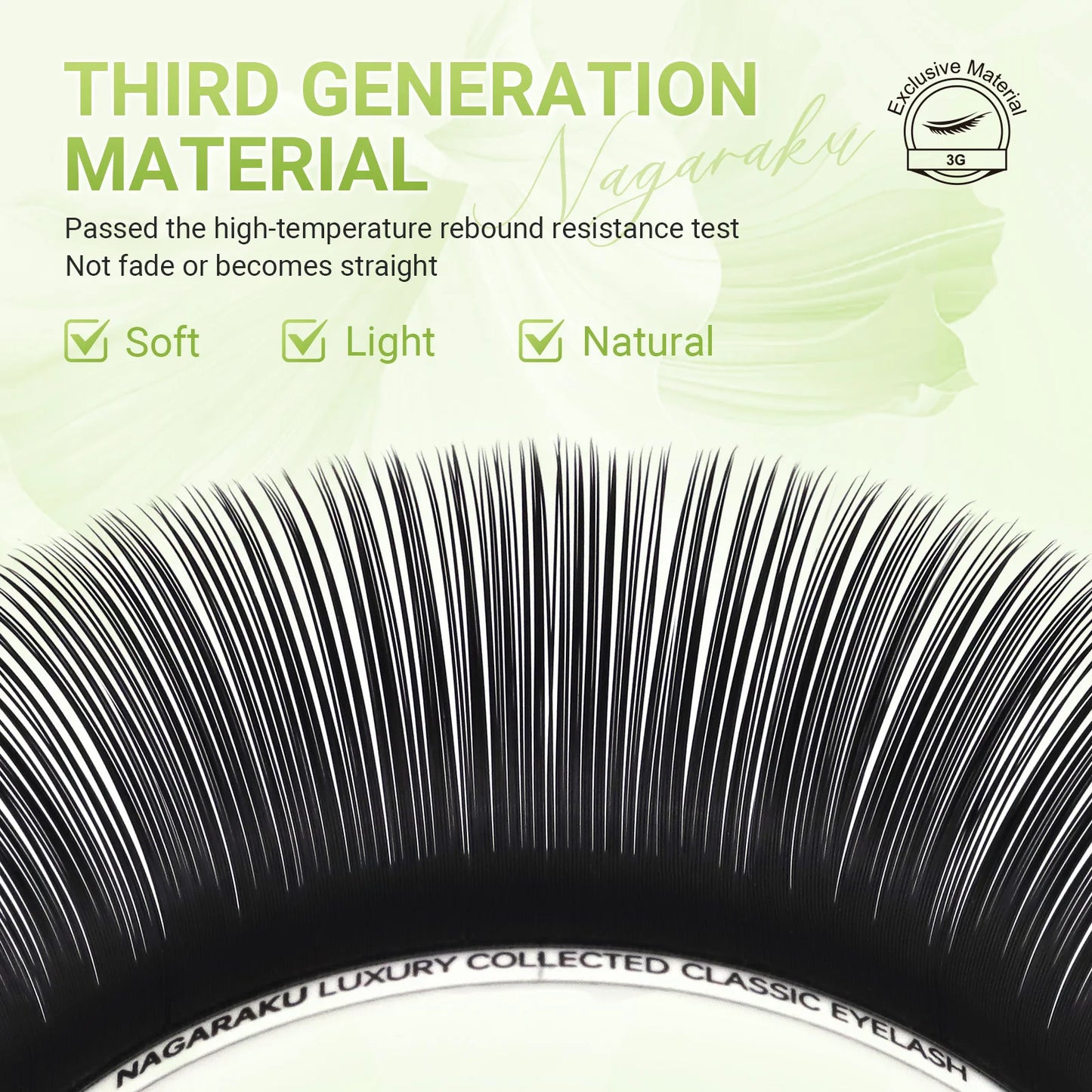 NAGARAKU Luxury Classic Eyelashes – 100% Handmade 16-Row Individual Matte Black Soft Eyelash Extensions