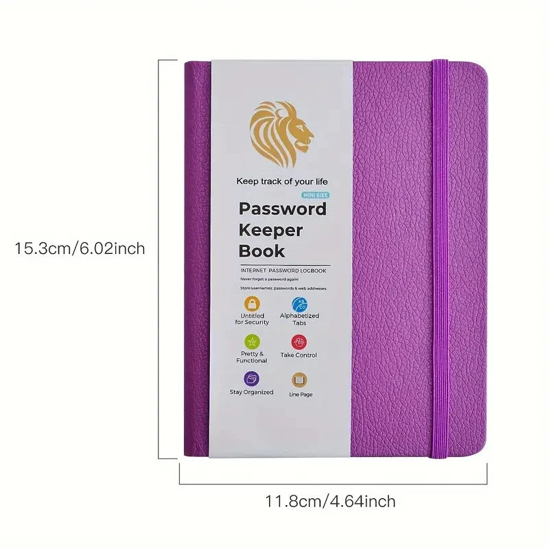 4-Password Book with Alphabetical Tabs – Internet Address & Password Keeper Logbook for Organized Note Keeping