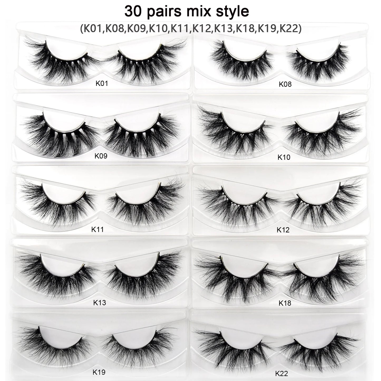 Visofree 3D Mink Eyelashes – 30/40/100 Pairs Handmade Full Strip Lashes with Tray, Cruelty-Free False Lashes for Makeup