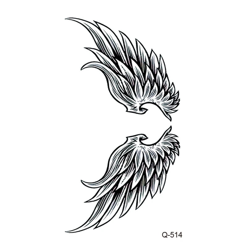 Waterproof Temporary Tattoo Stickers - Mini Black Rose, Butterfly, Arrow, Flower, Wings, Maori, and Snake Designs for Wrist and Neck
