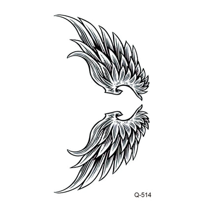 Waterproof Temporary Tattoo Stickers - Mini Black Rose, Butterfly, Arrow, Flower, Wings, Maori, and Snake Designs for Wrist and Neck