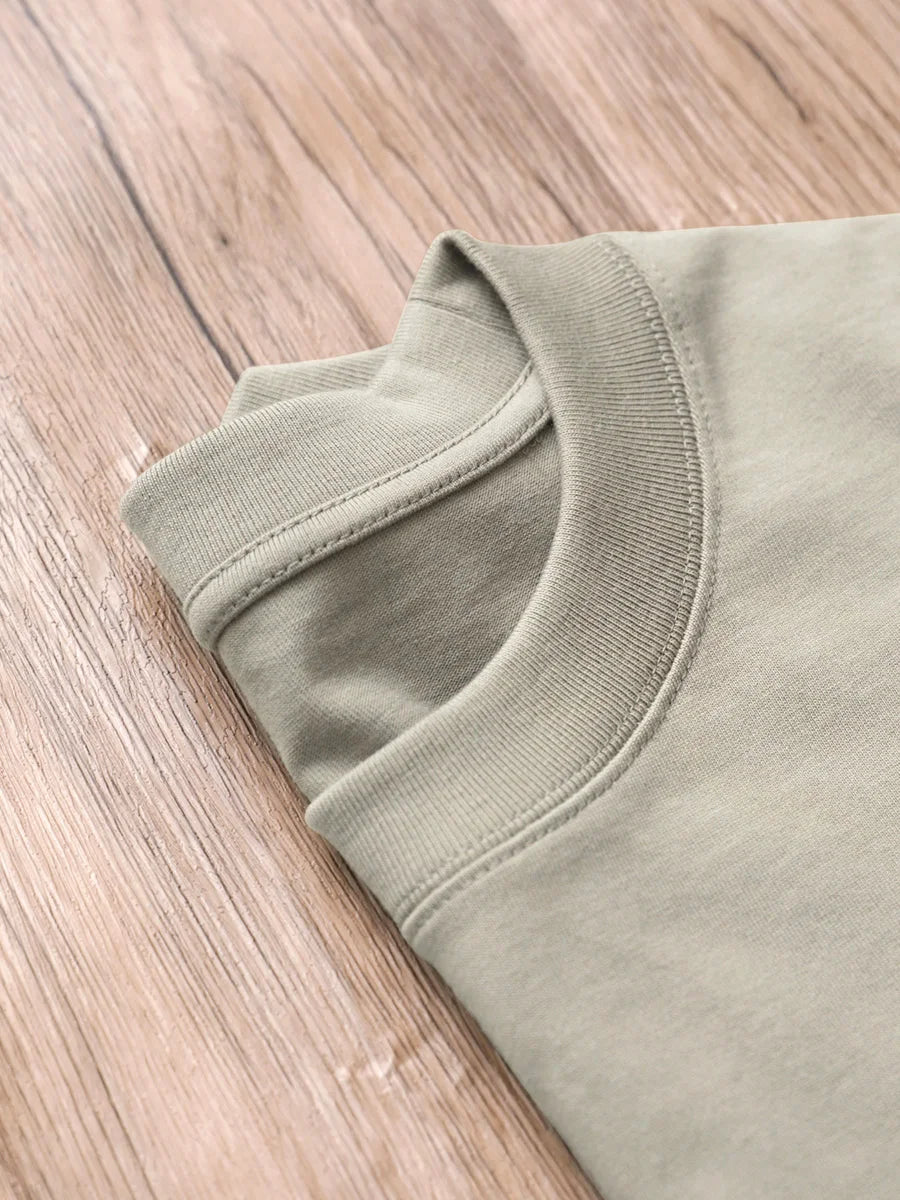 Heavy Cotton Oversized Men’s T-Shirt – 320g Solid Color Drop Shoulder Short Sleeve
