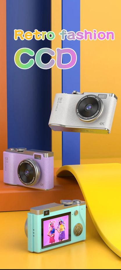4K Digital Camera – 64MP Photography & Video Camcorder for Kids, Adults & Beginners | Rechargeable with 2.4 Inch Screen