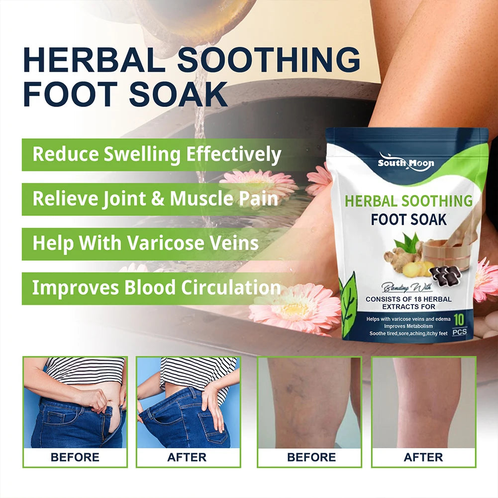 10PCS Detox Foot Soak – Herbal Lymphatic Health, Blood Circulation, Fat Burning, Stress Relief & Foot Bath Dehumidification