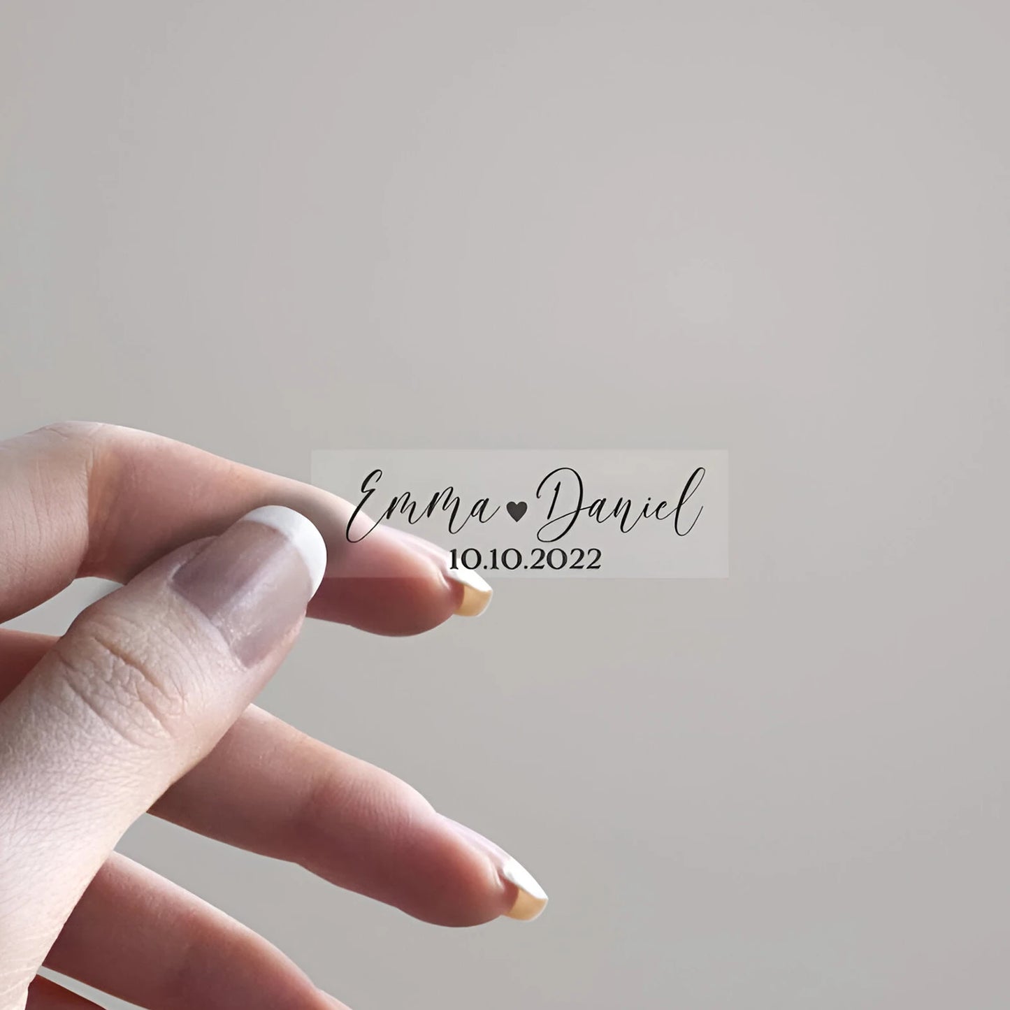50pcs Custom Rectangular Wedding Stickers - Transparent Personalized Stickers for Wedding Glasses and Decor