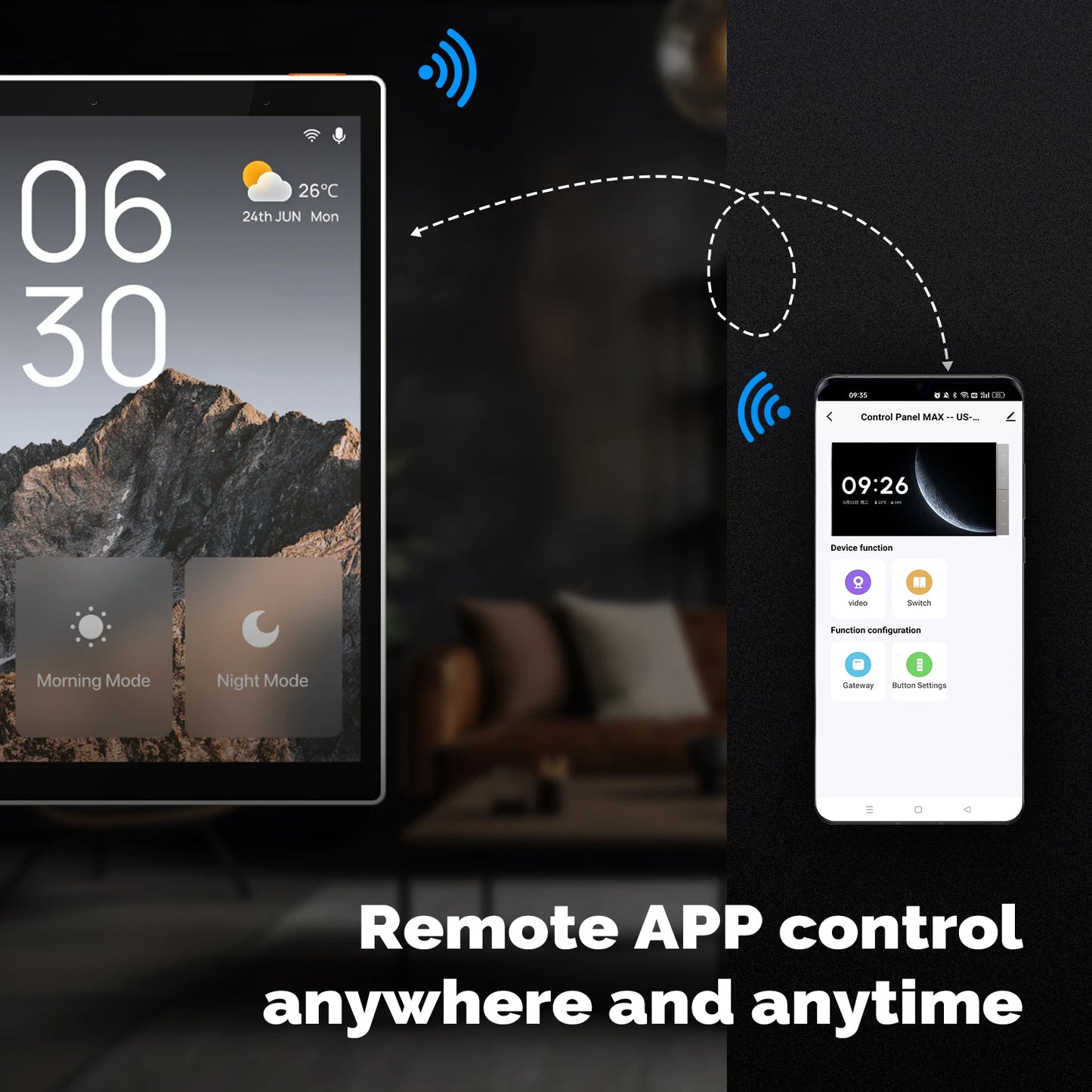 MOES Tuya WiFi Smart 5-Inch Touch Screen US Center Control Panel – Voice Control, Alexa & ZigBee Gateway with Built-in Scene Control