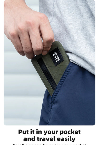 ROCKBROS Portable Wallet Card Bag – Ultra-Light, Stylish Sports Mini Credit Card Holder with Hang Lock, Compact Storage