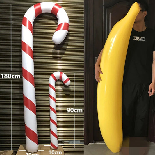 Giant Banana Inflatable Christmas Decoration 2025 – Candy Cane Lollipop Balloon Party Props for Home, Bar & Holiday Atmosphere Decor