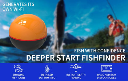 Erchang F68 WIFI Fish Finder – 100M Wireless Echo Sounder for Lake & Sea Fishing, Compatible with iOS & Android
