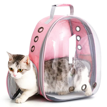 Transparent Capsule Bubble Cat Pet Carrier Backpack - Ideal for Small Animals, Puppies, Kitties, Birds - Breathable and Stylish Travel Pet Carrier