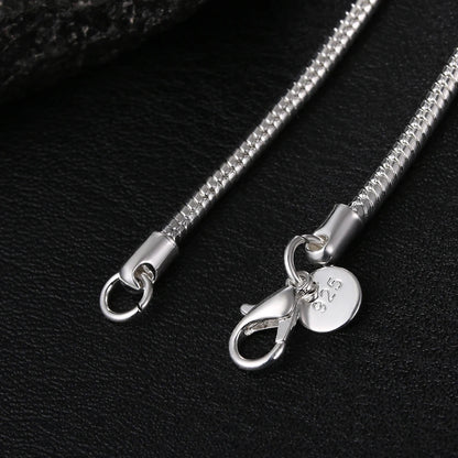 925 Sterling Silver Snake Chain Necklace — 1MM/2MM/3MM, 40–75cm for Men & Women, Fashion Jewelry Pendant, Free Shipping
