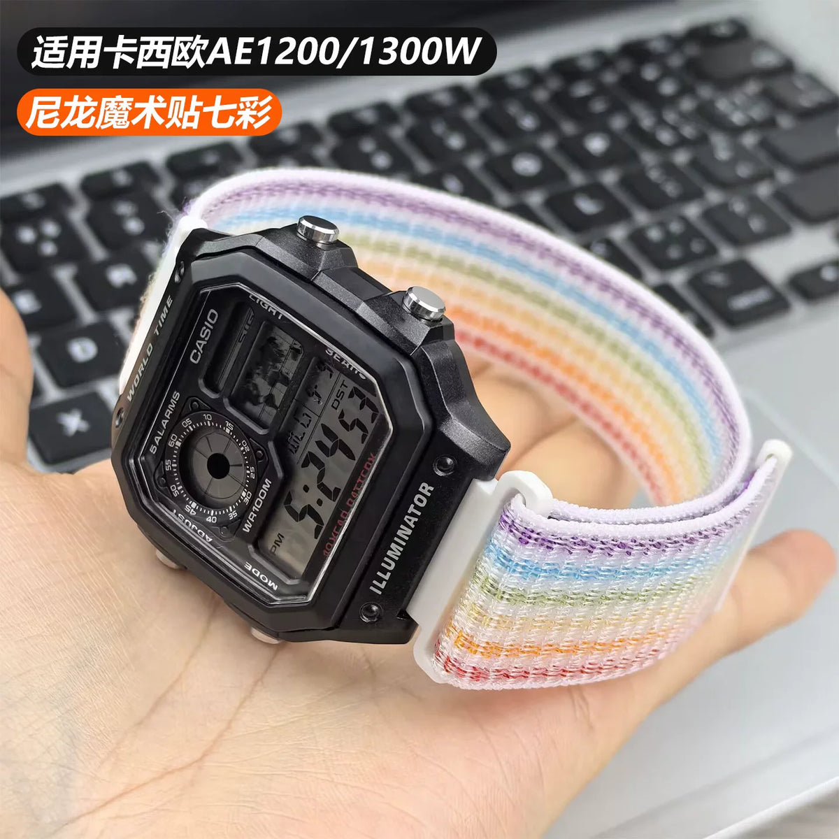 Nylon Sport Watch Band for Casio AE-1200WH AE-1300 W-218 - Fashion Replacement Wrist Strap