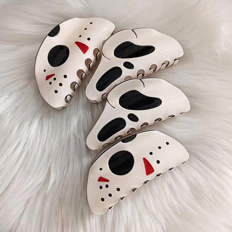 Muweordy Halloween Hair Clip | Funny Large Mask, Crab & Shark Hairpin for Women & Girls