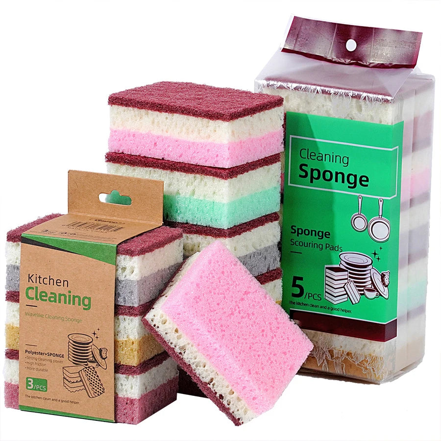 High-Density Kitchen Cleaning Sponge Cloth - Non-Greasy Dishwashing & Pot Scrubbing Cleaning Cloth