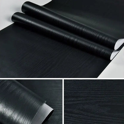 Self-Adhesive Waterproof Wood Grain Vinyl Wallpaper Roll – PVC Wall Sticker for Furniture Renovation & Bedroom Home Decor