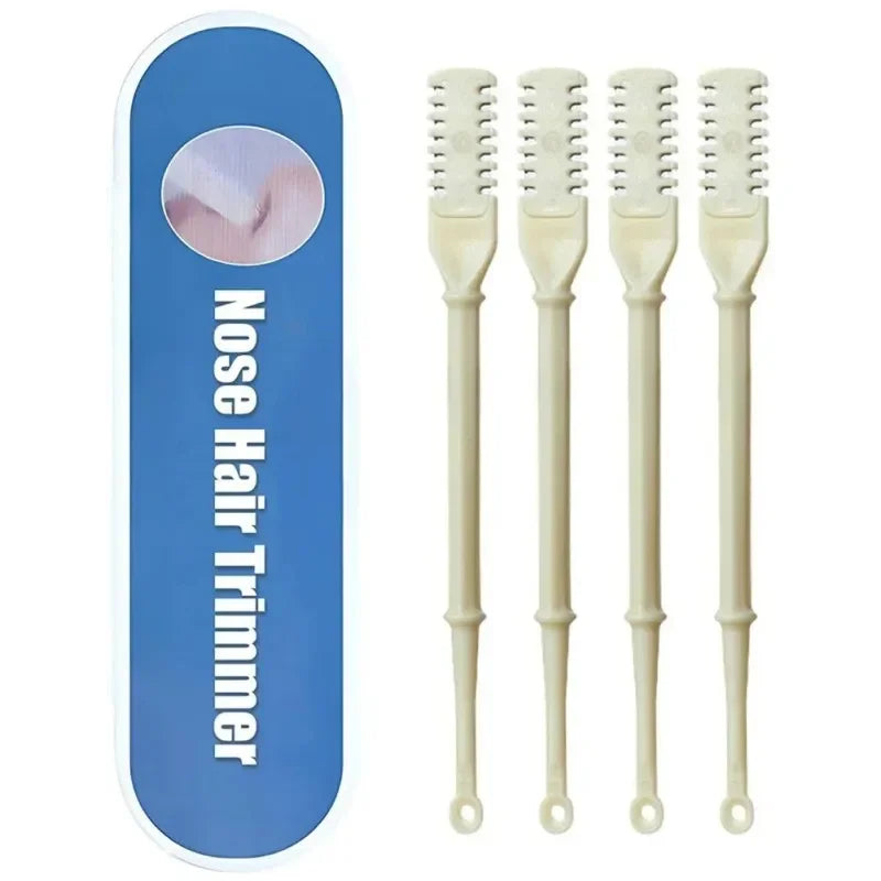 Manual Double Head Nose Hair Trimmer - Painless Portable Nostril Hair Remover & Ear Brow Grooming Tool