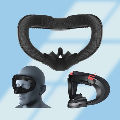 Breathable Soft Face Mask Replacement for Oculus Quest 2 — 3-in-1 Facial Interface Bracket Foam Pad Accessory