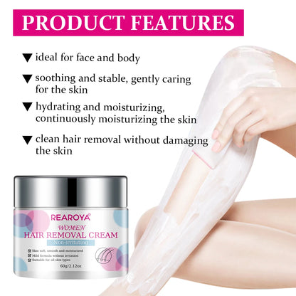 Hair Removal Cream – Painless Epilator for Intimate Areas, Hair Growth Inhibitor for Men & Women, Smooth Body Care Depilatory Cream