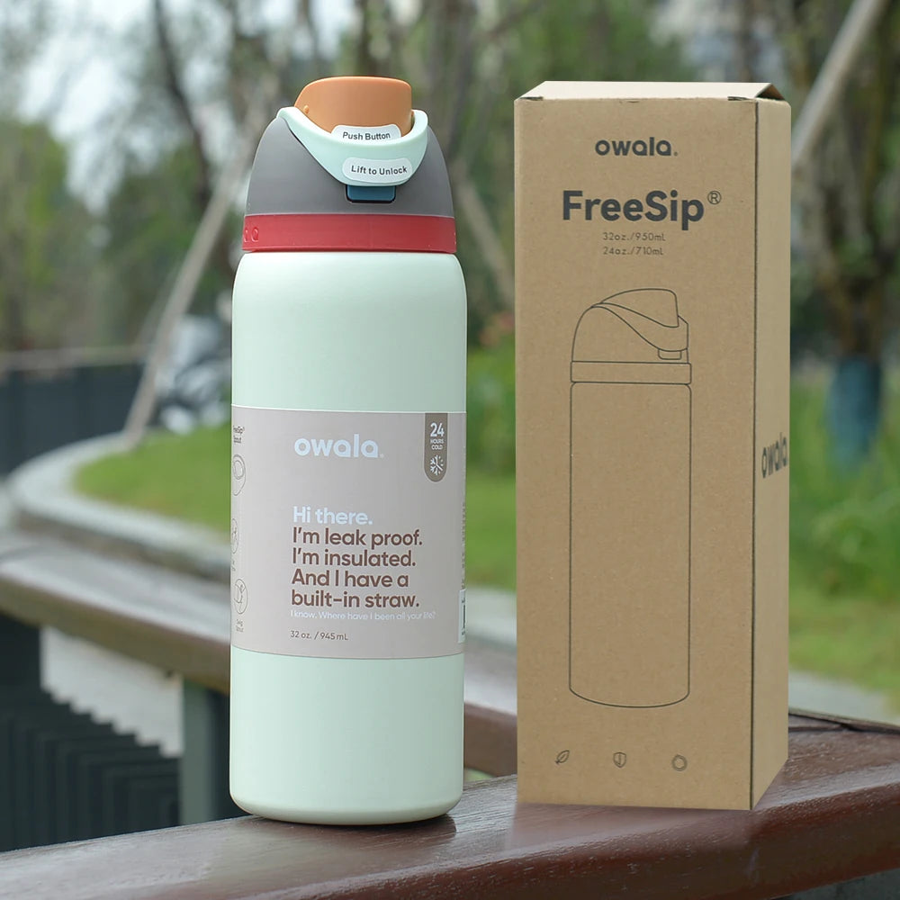 Owala Insulated Stainless Steel Water Bottle with Straw – BPA-Free Sports Bottle (24oz/32oz) for Travel