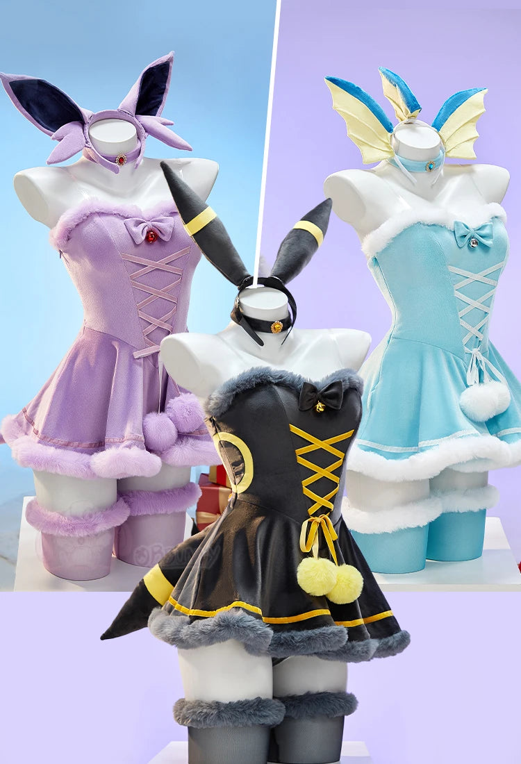 Anime Vaporeon Umbreon Sylveon Cosplay Costume - Sexy Cloak Dress Outfit for Women, Halloween & Christmas