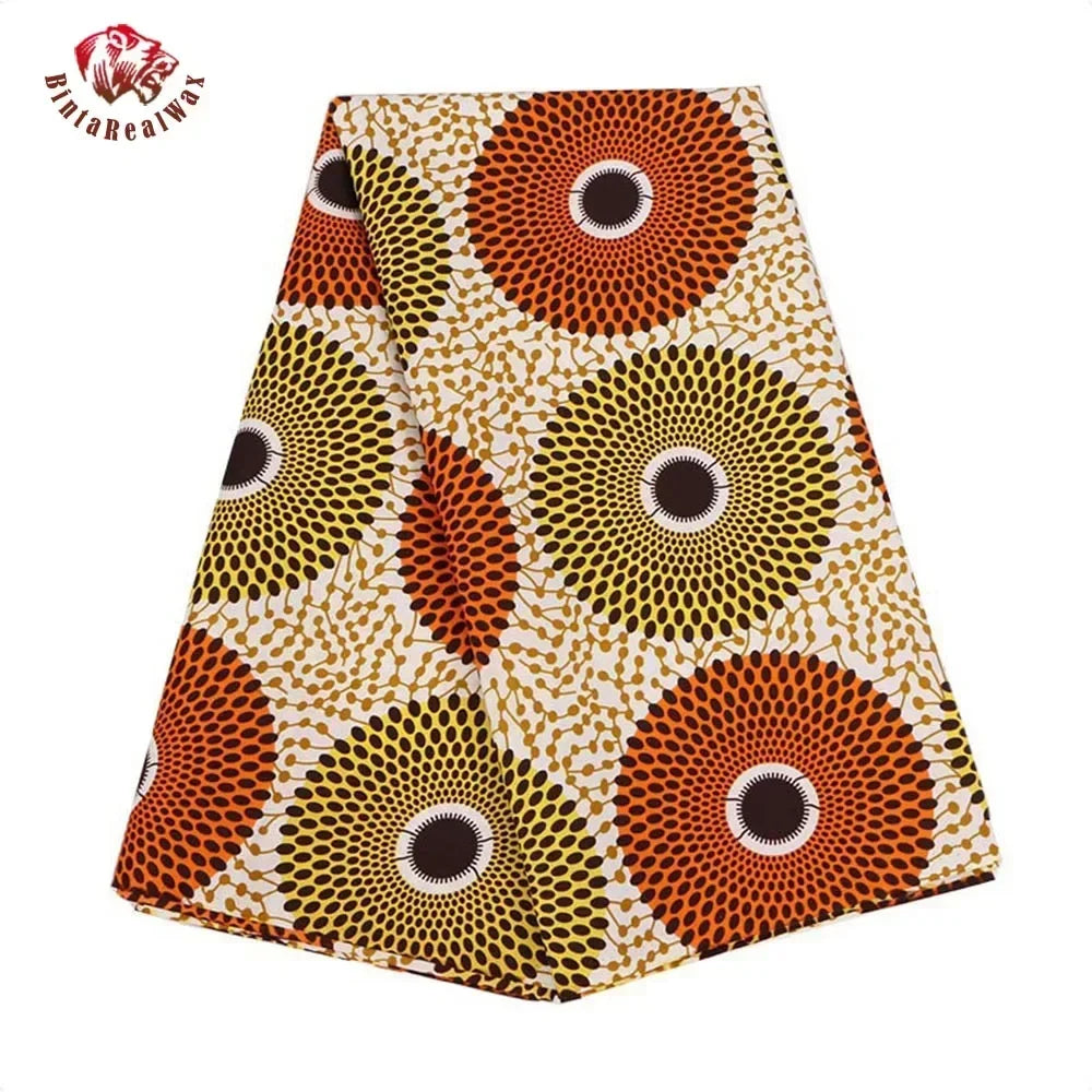 Bintarealwax Ankara Fabric - Wholesale Polyester Sewing Material for Women's Party Dresses FP6390