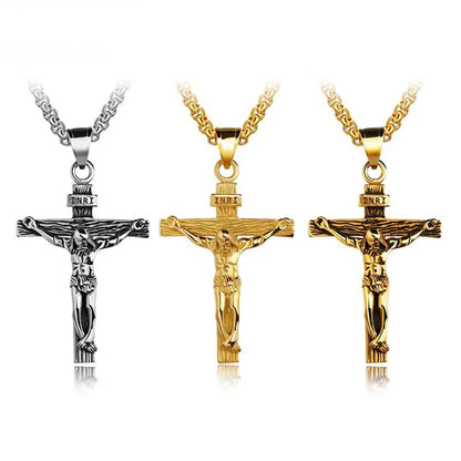 Premium Cross Necklace for Women - 18K Gold Plated Trendy Gold Cross Pendant Chain for Girls, Crucifix Necklace