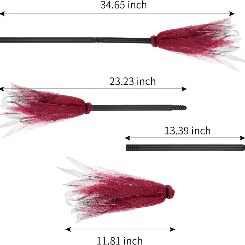 Halloween Kids Plastic Witch Broomstick - Perfect Cosplay Prop for Masquerade and Halloween Parties