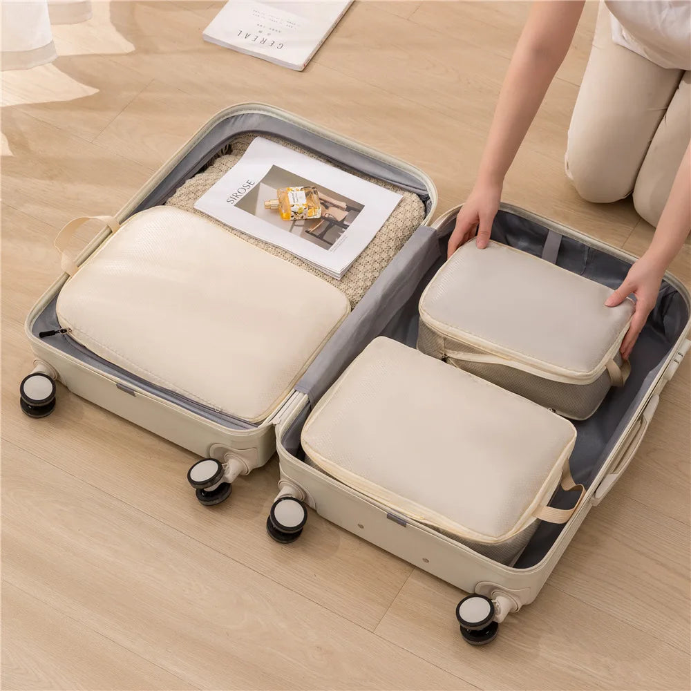3pcs Travel Packing Bag Set | Compressible Waterproof Nylon Organizer for Suitcase, Luggage, Portable