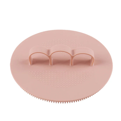 Silicone Body Scrubber with Natural Bristles – Skin Exfoliating Shower Sponge & Bath Brush