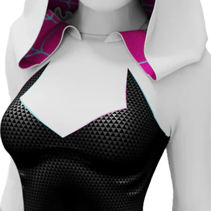 Spider-Man: Across the Spider-Verse Gwen Stacy Cosplay – Superhero Spandex Zentai Bodysuit for Halloween & Costume Parties