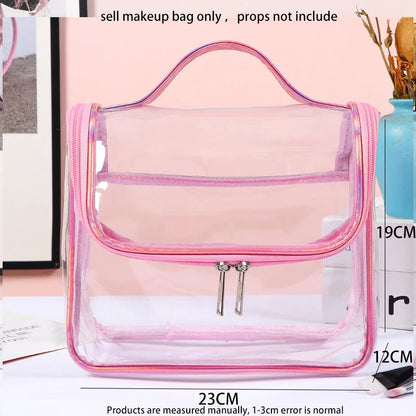 3-Size Transparent Toiletry Bags – Large Capacity Travel Organizer Stroller Bag for Makeup, Cosmetics & Multifunctional Storage