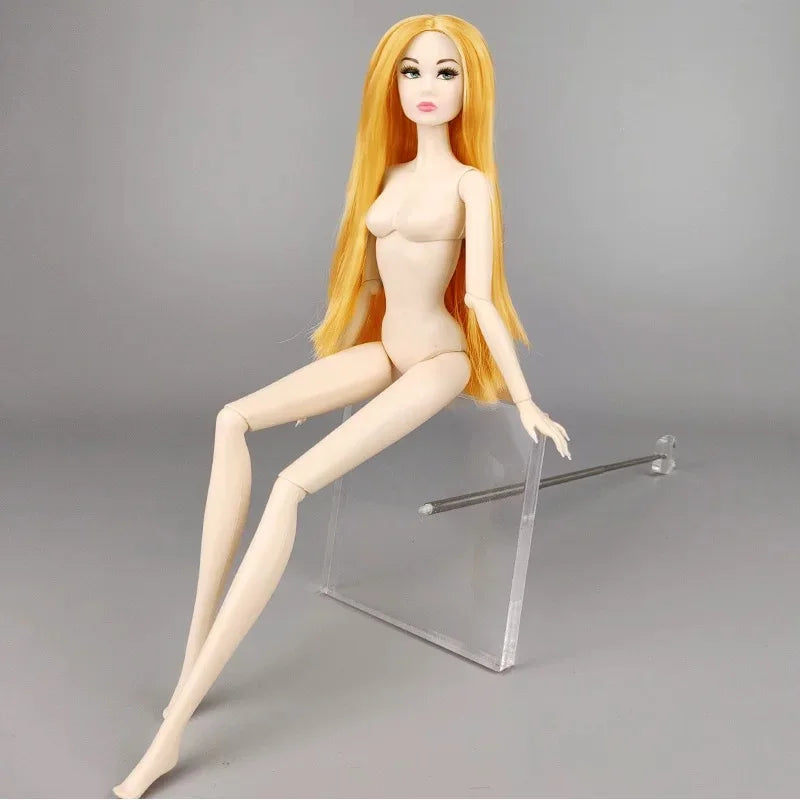 32cm Star FR Supermodel Doll — 1/6 Nude Fashion Doll with Trend Makeup, Curly & Straight Hair, White/Black/Wheat Skin DIY Dress-Up Toy